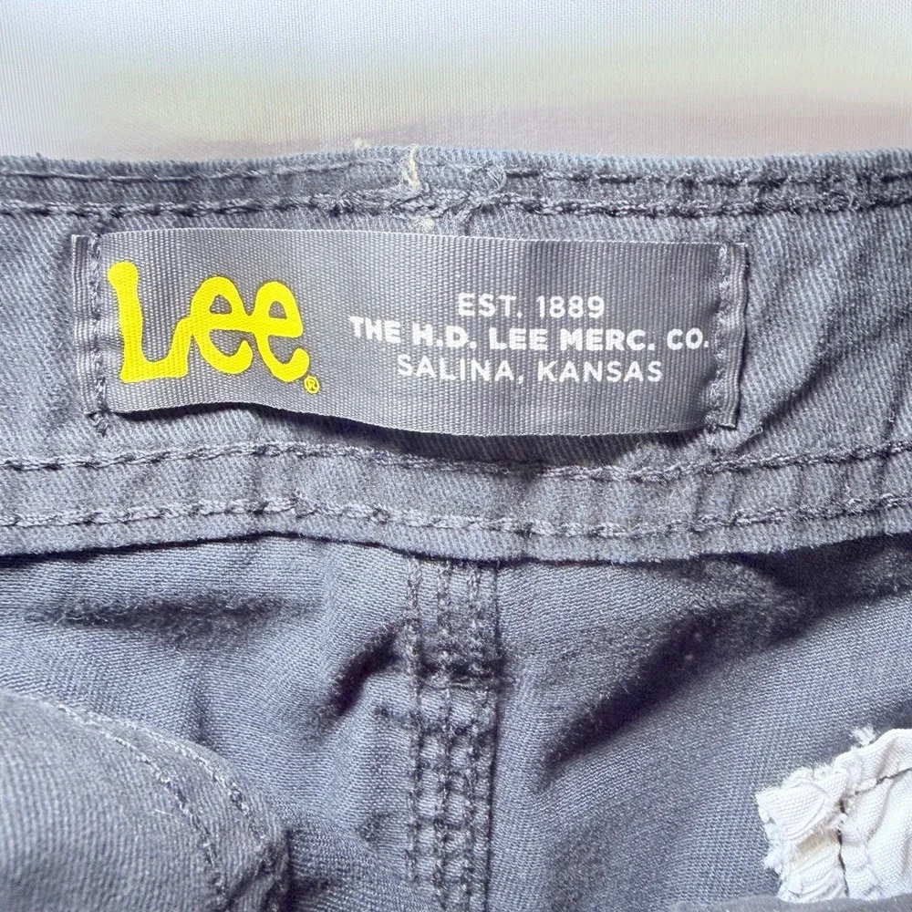 Lee Men's Cargo Shorts Size‎ 40 Gray Cotton D-Ring Belt Pockets